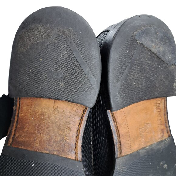 Allen Edmonds Shreveport Black Leather Lace Up Oxfords Size 9.5 Split Toe Woven - Picture 9 of 15